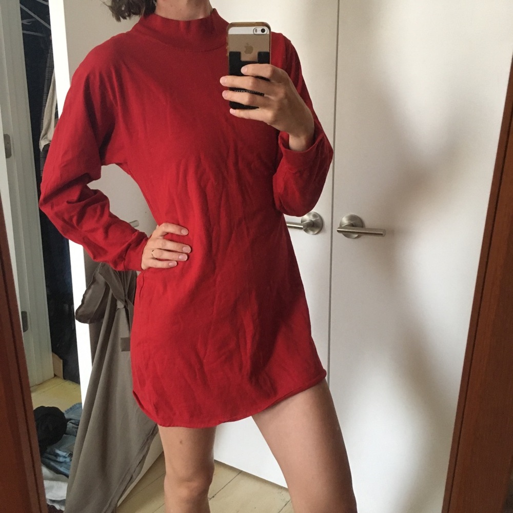 LAST CALL 4/1 - Vintage Red Mockneck Dress